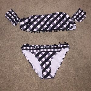 Black plaid two-piece